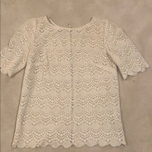 Club Monaco Ivory Lace Blouse